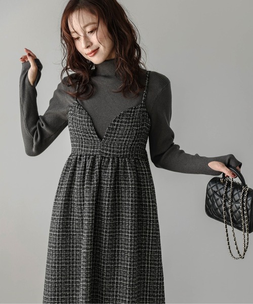 値下げ　UNITED TOKYO ツイードデザインキャミワンピース ツイードデザインキャミワンピース（ワンピース）｜UNITED TOKYO