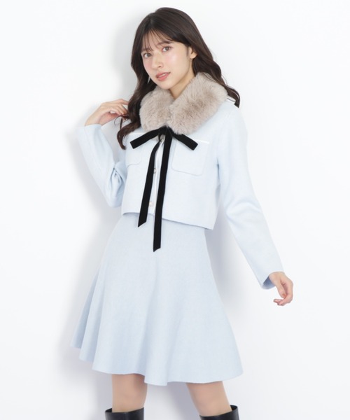 【新品 完売】FRAY I.D エコファー 配色 ティペット/JILL ジル JILL by JILL STUART（ジルバイジルスチュアート） ワンピース ファー