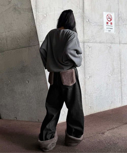 【ブラック】デニムライク 2WAY パンツ ジーンズ 2wayフェイクファーデニム メンズ レディース : ZOZOTOWN