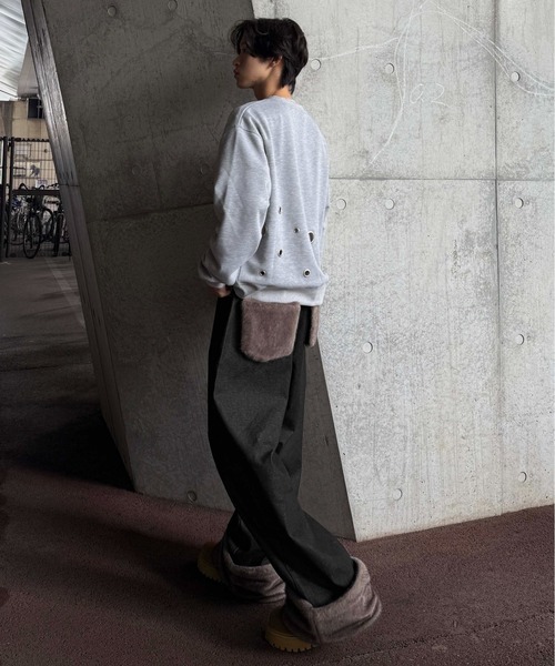 【ブラック】デニムライク 2WAY パンツ セール】2WAY VINTAGE LIKE DAMAGE DOUBLE KNEE DENIM PANTS/2way