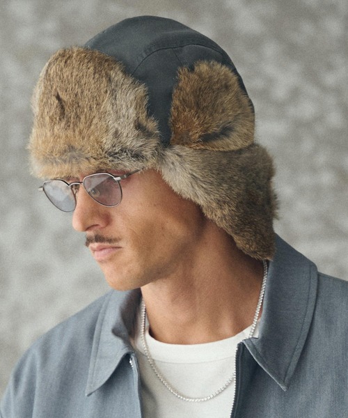 THEOREM キャップ 帽子 mko13192- Rabbit Fur Flight Cap フライト