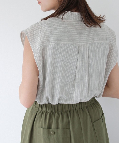 「Crisp」 半袖ブラウス FREE グレー レディース_画像7