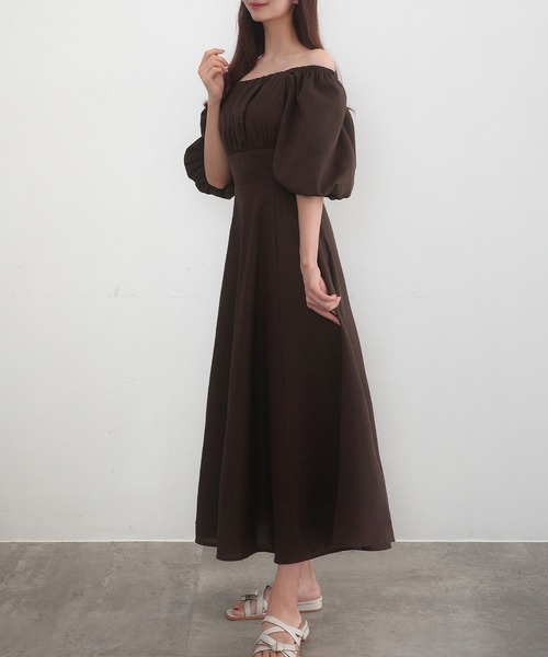 ストリートオルガン　ブラウン 半袖 ロングワンピース Cinderella（シンデレラ） ワンピース ワンピース ロングワンピース