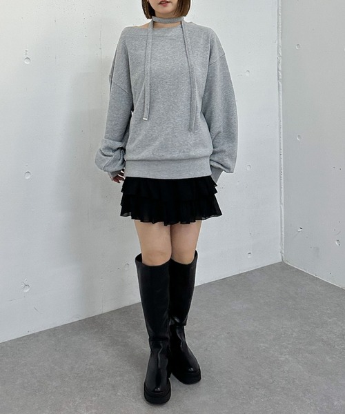archives（アルシーヴ） トレーナー スウェット チョーカー付クロス