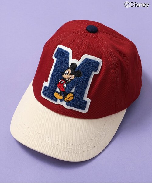 【公式】ディズニー ミッキー キャップ 帽子 白 赤 ビンテージ風 刺繍 レトロ Disney（ディズニー） キャップ 帽子 ディズニーキャラクター/キャップ