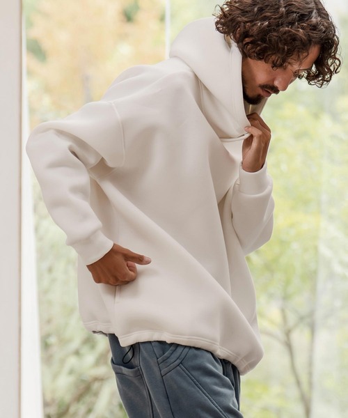 CAMBIO（カンビオ） パーカー mpa3979-ボンディングハイネックボタン