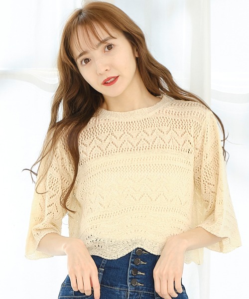 「TITTY&CO.」 長袖ニット FREE ベージュ レディース_画像2