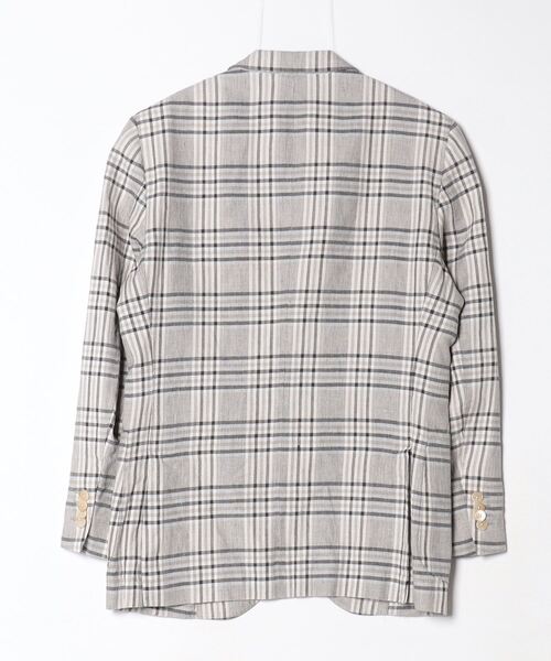 「BOGLIOLI」 チェック柄テーラードジャケット 44 グレー メンズ_画像2