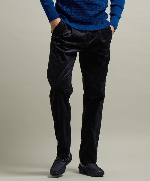 ハイダウェイ（HIDEAWAYS）/【HIDEAWAYS BLACK】コーデュロイワンタックイージースラックス HIDEAWAYS NICOLE（ハイダウェイ ニコル） パンツ 「HIDEAWAYS BLACK