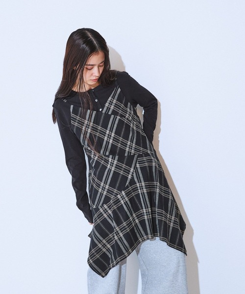 JEANASIS（ジーナシス） チュニック モールチェックミニワンピース