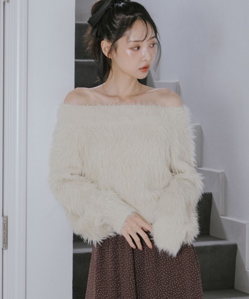 archives（アルシーヴ） ニット セーター シャギーオフショルニット