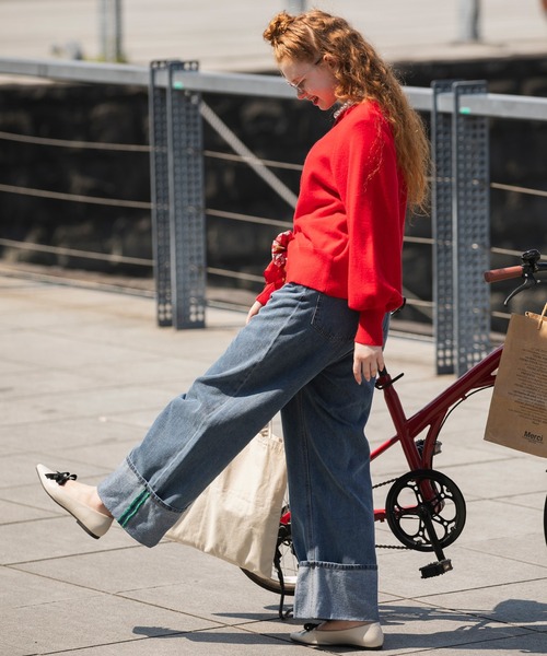 「BONLECILL」 フラットパンプス S ブラック レディース_画像3