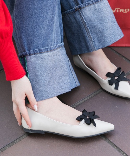 「BONLECILL」 フラットパンプス S ブラック レディース_画像8