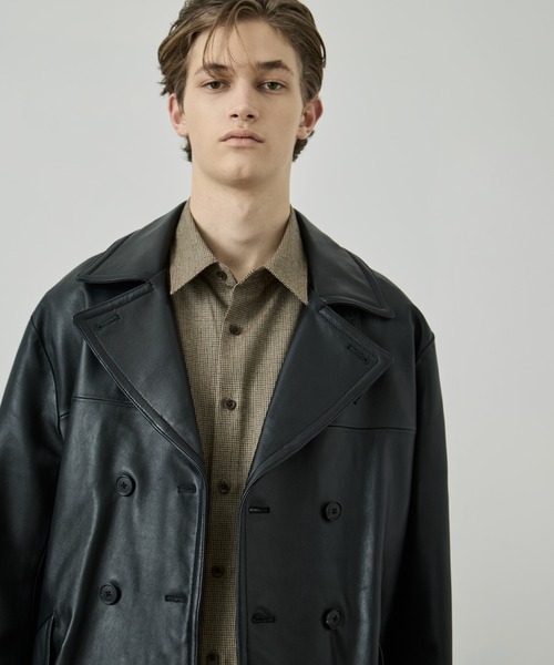 ドルチェ＆ガッバーナ ラムレザー羊革トリム 装飾 カシミヤ混 ウール P