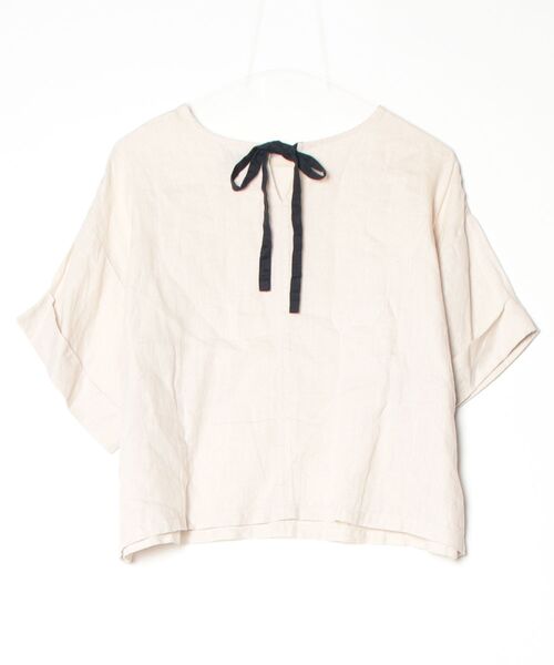 「fog linen work」 半袖ブラウス - ベージュ レディース_画像2
