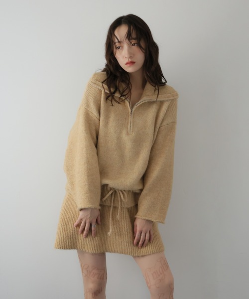 ジュンコシマダパート２ セットアップ ニット ミニスカート ウール M 黄 PART2 BY JUNKO SHIMADA | PART2らしいボタン使いがポイントのコート