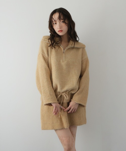 ULYSSES セットアップ セットアップ ハーフジップニット×ミニスカート