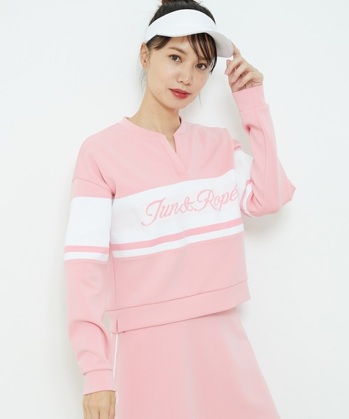 「JUN&ROPE'」 長袖カットソー M ピンク レディース_画像9