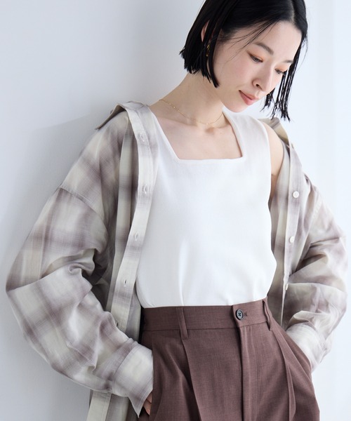 HYEIN SEO（ヘインソ） タンクトップ ノースリーブ DOUBLE LAYER CROP