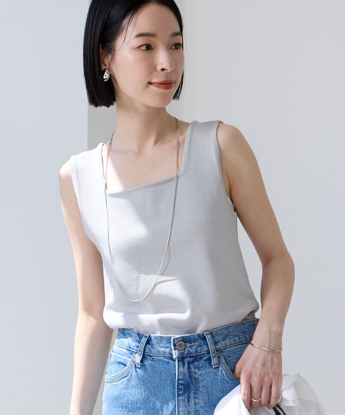 Aunely タンクトップ ノースリーブ 「Aunely」クールタッチ デコルテ