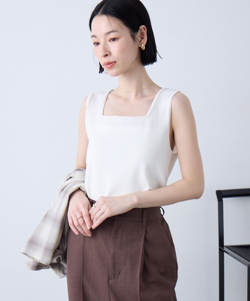 Aunely タンクトップ ノースリーブ 「Aunely」クールタッチ デコルテ