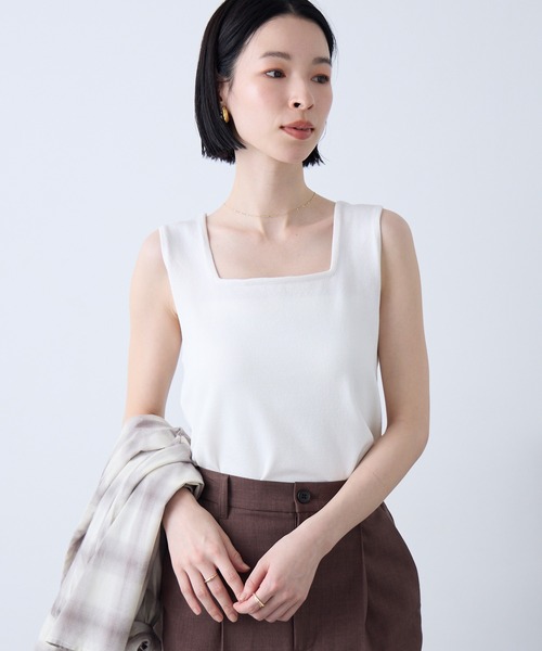 Aunely タンクトップ ノースリーブ 「Aunely」クールタッチ デコルテ