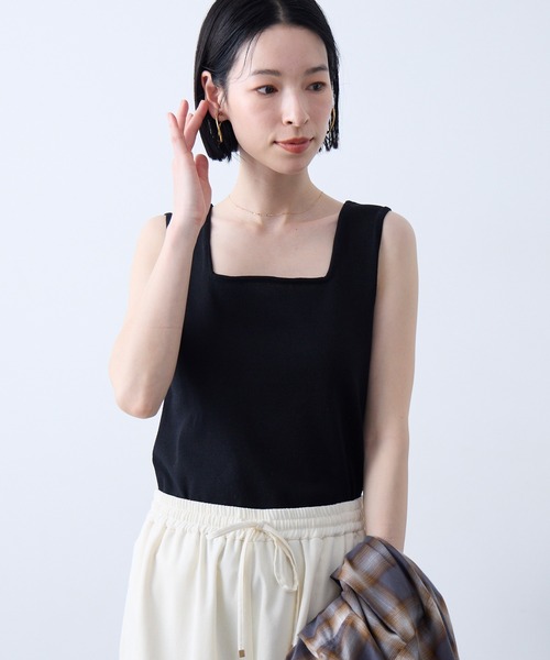 Aunely タンクトップ ノースリーブ 「Aunely」クールタッチ デコルテ