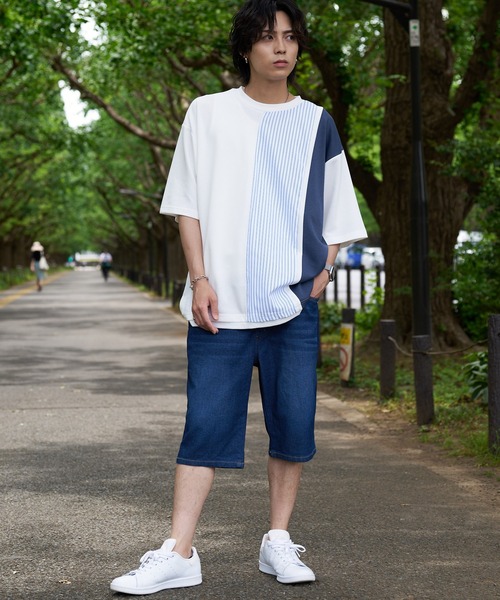 「Blue Standard 」 デニムハーフパンツ MEDIUM ブルー メンズ_画像2