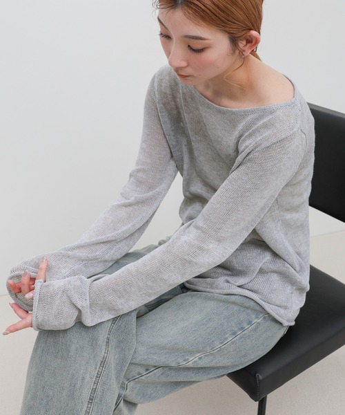 select MOCA（セレクトモカ） ニット セーター シアーボートネック