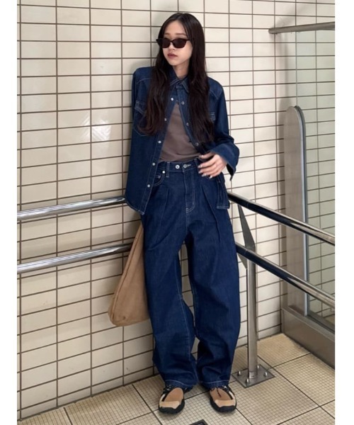 THROW by SLY ブラウス シャツ PK LONG SLEEVE DENIM SH ポケット