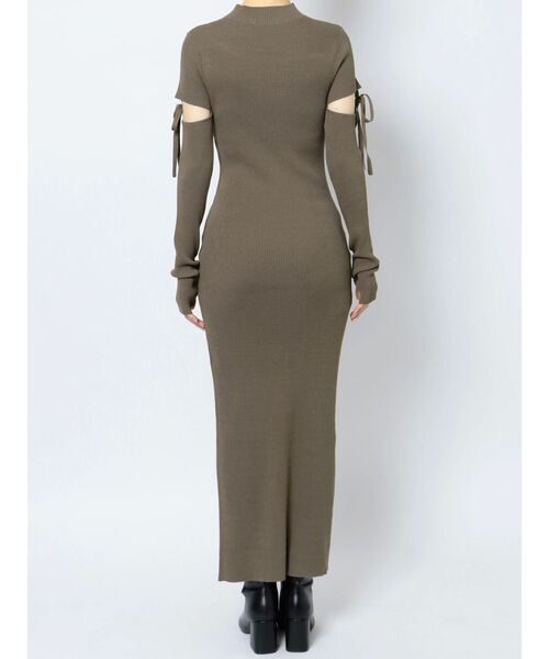 「CALNAMUR」 ニットワンピース FREE ブラック レディース_画像4