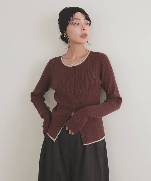 「LIAN」 ニットカーディガン FREE ブラウン レディース_画像7