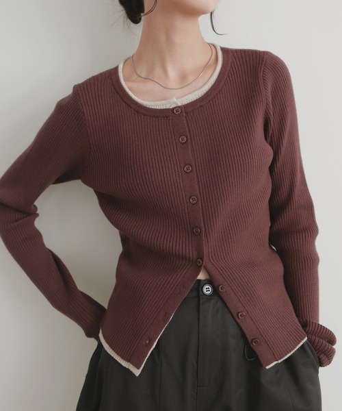 「LIAN」 ニットカーディガン FREE ブラウン レディース_画像9