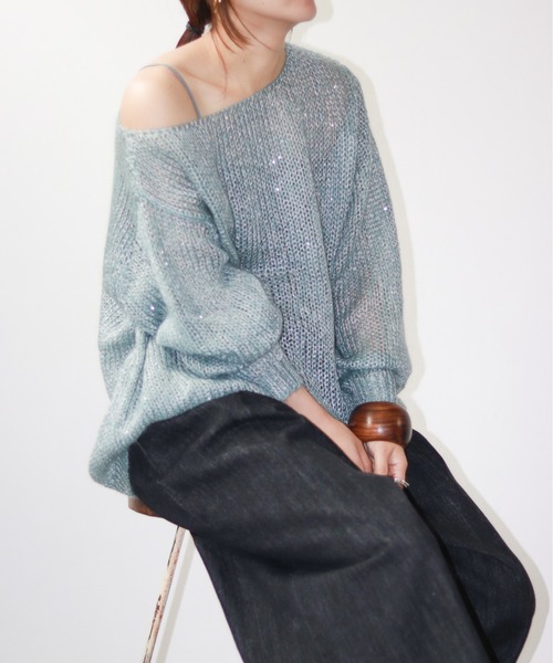 「hwyl」 長袖ニット FREE ミント レディース_画像9