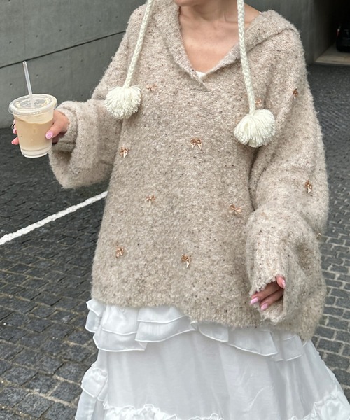「Alley by w closet」 長袖ニット FREE ピンク レディース_画像4