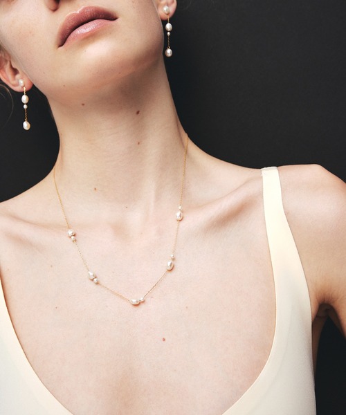 ネックレス 「les bon bon」flotter pearl long necklace/フロテ パール ロング ネックレス BOB910の画像