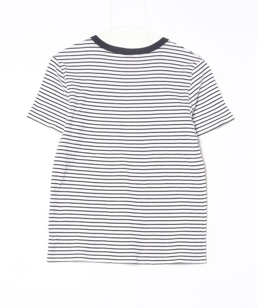 「PETIT BATEAU」 ボーダー柄半袖Tシャツ L ネイビー レディース_画像2