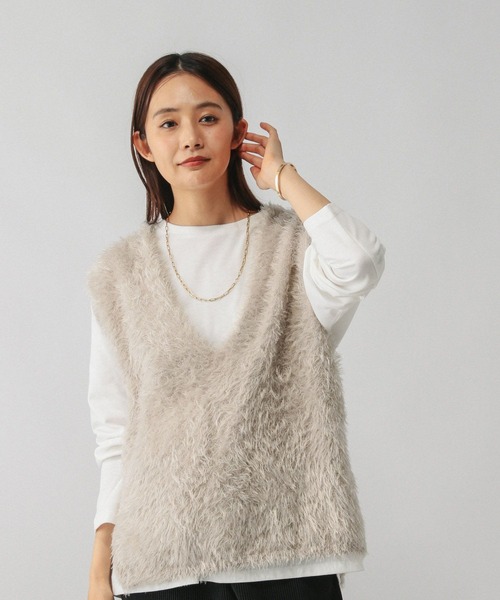 「GLOBAL WORK」 ニットベスト LARGE ダークブラウン レディース_画像9