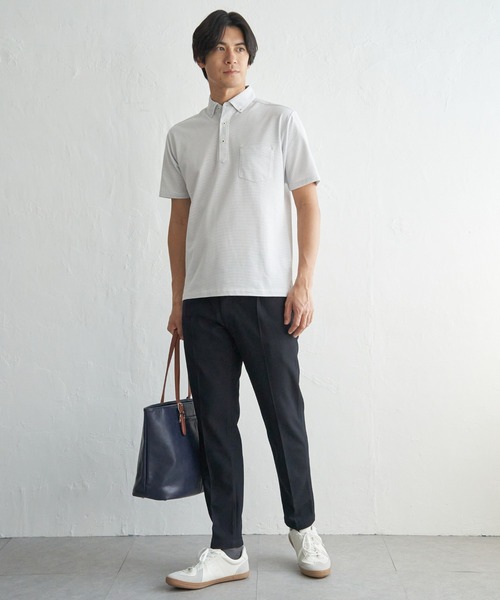 IKKA LOUNGE ポロシャツ アーバンDRY冷感スイスボタンダウンポロシャツ