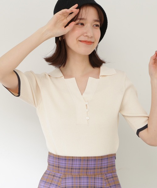 「N.（N. Natural Beauty Basic）」 半袖ニット MEDIUM ネイビー レディース_画像5