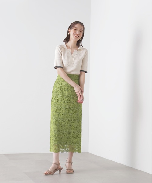 「N.（N. Natural Beauty Basic）」 半袖ニット MEDIUM ネイビー レディース_画像6