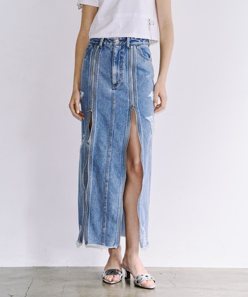 スカート JJ JOSE MOON（ジョゼムーン） ロング スカート ZIP DENIM SKIRT/ジップ