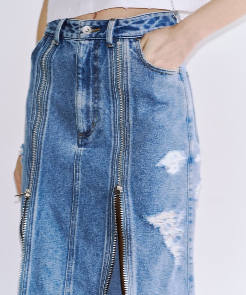 JOSE MOON（ジョゼムーン） スカート ZIP DENIM SKIRT/ジップデニム