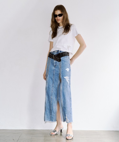 JOSE MOON（ジョゼムーン） ロング スカート ZIP DENIM SKIRT/ジップ