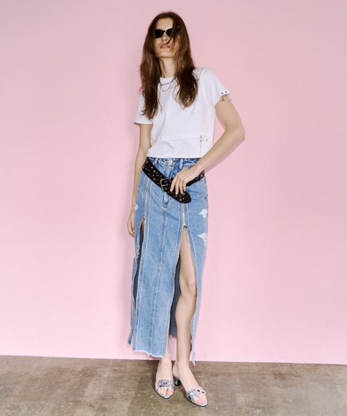 JOSE MOON（ジョゼムーン） ロング スカート ZIP DENIM SKIRT/ジップ