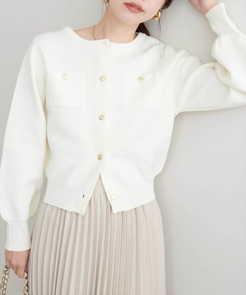 「natural couture」 ニットカーディガン FREE モカ レディース_画像2