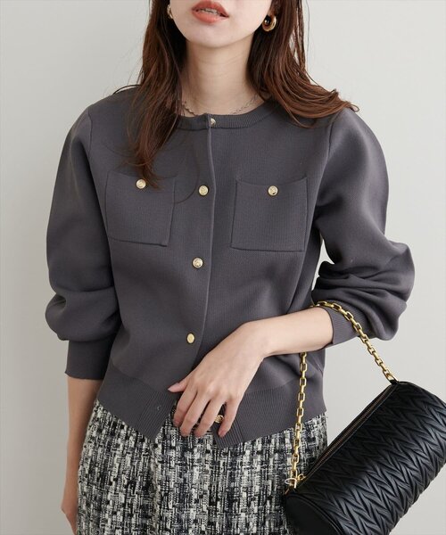 「natural couture」 ニットカーディガン FREE モカ レディース_画像6