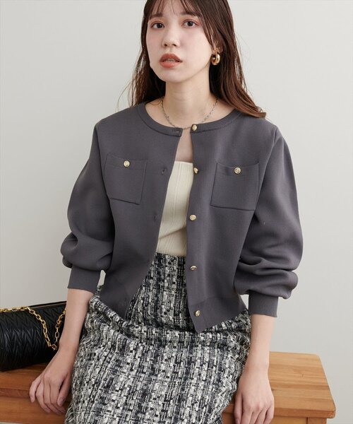 「natural couture」 ニットカーディガン FREE モカ レディース_画像7