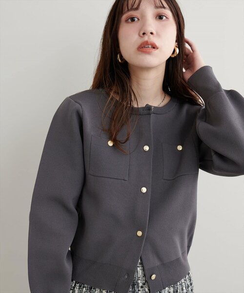 「natural couture」 ニットカーディガン FREE モカ レディース_画像8