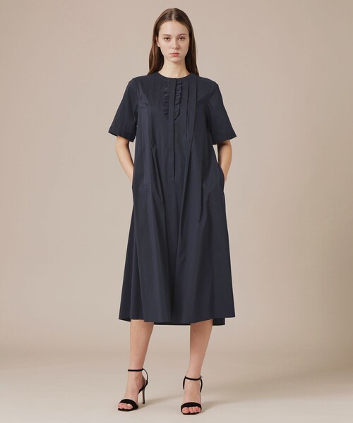 ワンピース 「eclat5月号掲載」コットンナイロンストレッチワンピースの画像
